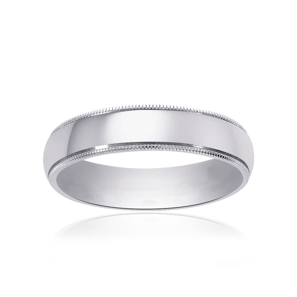 14K White Gold Comfort Fit Wedding Band